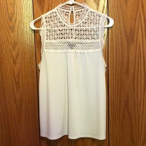 Express sleeveless white blouse